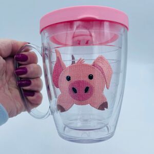 TERVIS Back Front Pig 16 oz. Mug Double Walled Insulated Travel Tumbler Handle